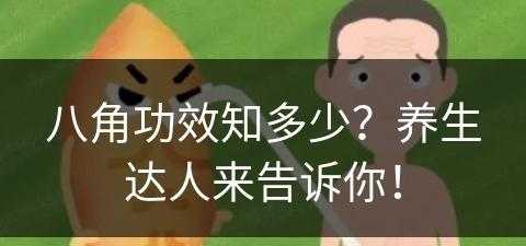 八角功效知多少？养生达人来告诉你！